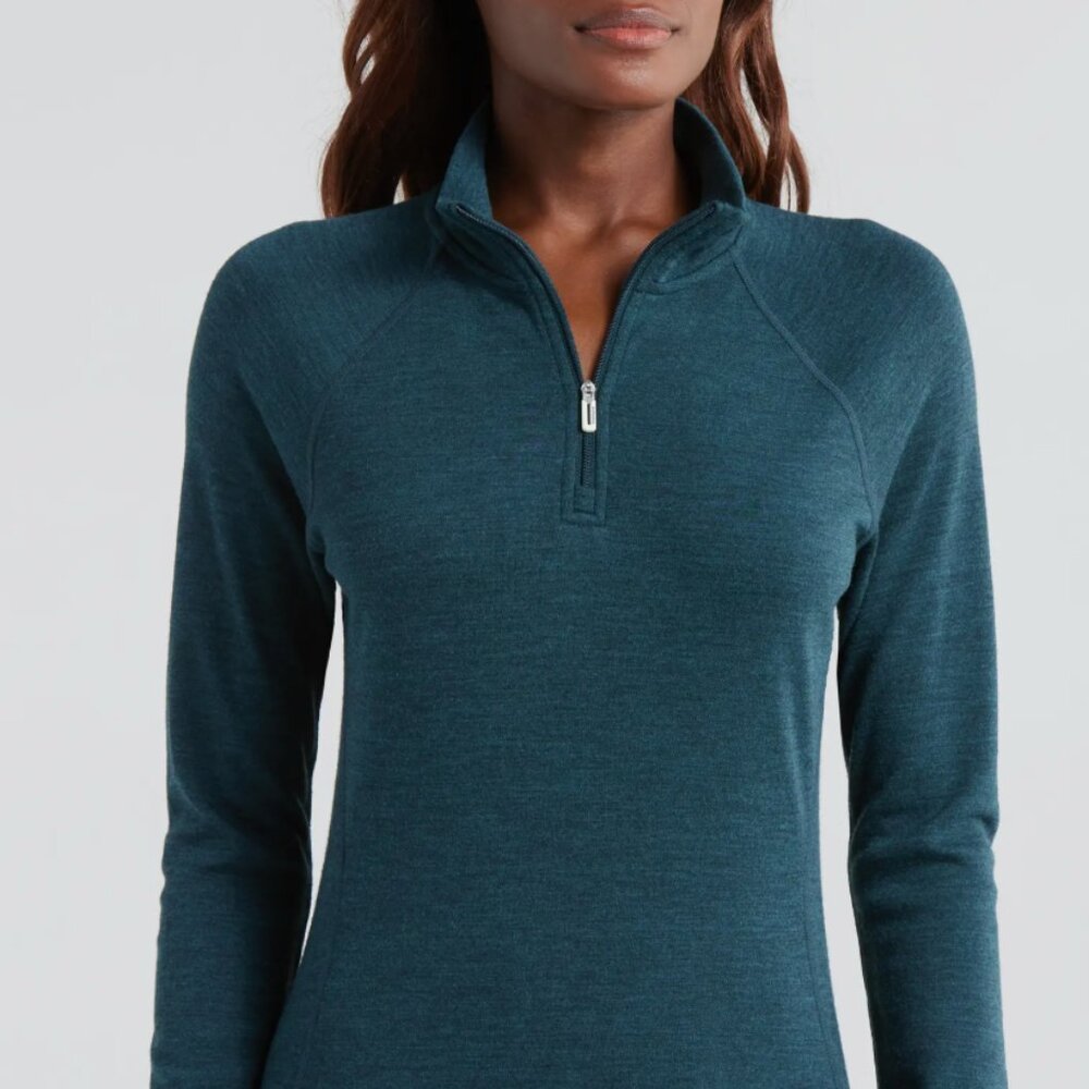 Classic Thermal Merino Wool Quarter Zip Pullover Size M